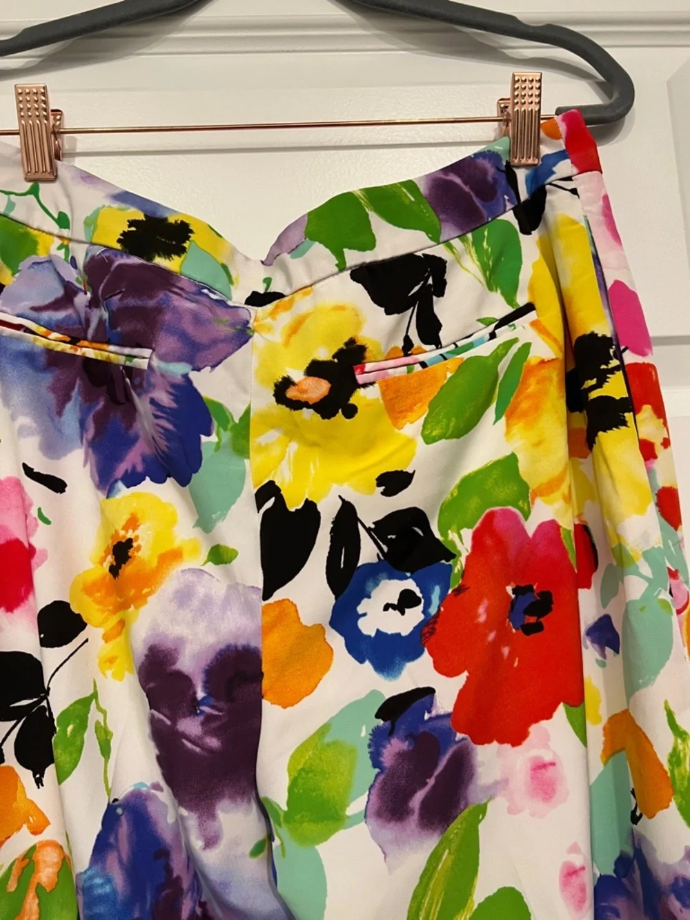 Ralph Lauren Multicolor Floral Wide-Leg Pants - White Base - Picture 10 of 11